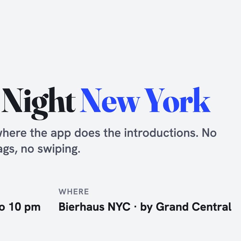 Cover Image for Bump Night: Free Singles Mixer by Grand Central