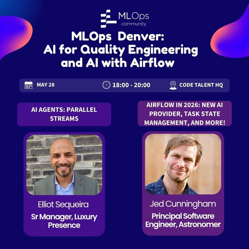 Cover Image for MLOps Denver: AI for Quality Engineering and AI with Airflow