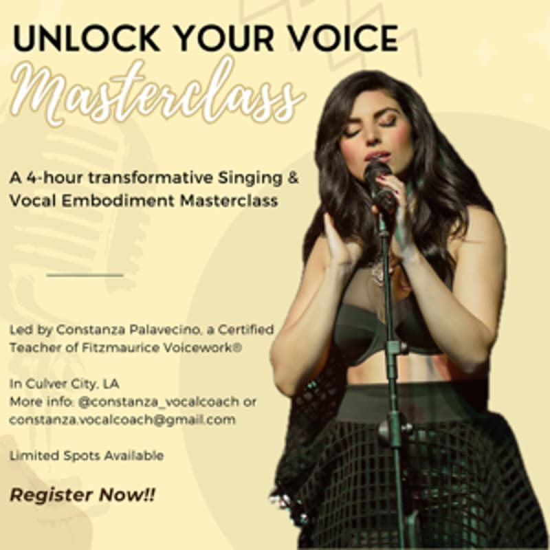 Cover Image for Unlock your Voice - Singing & Vocal embodiment Masterclass (9/22)