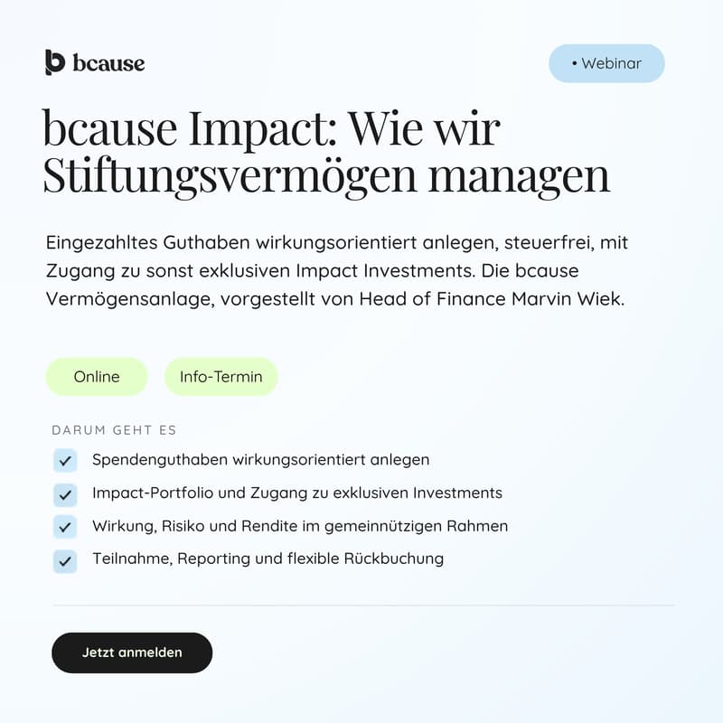 Cover Image for bcause Impact - Wie wir Stiftungsvermögen managen