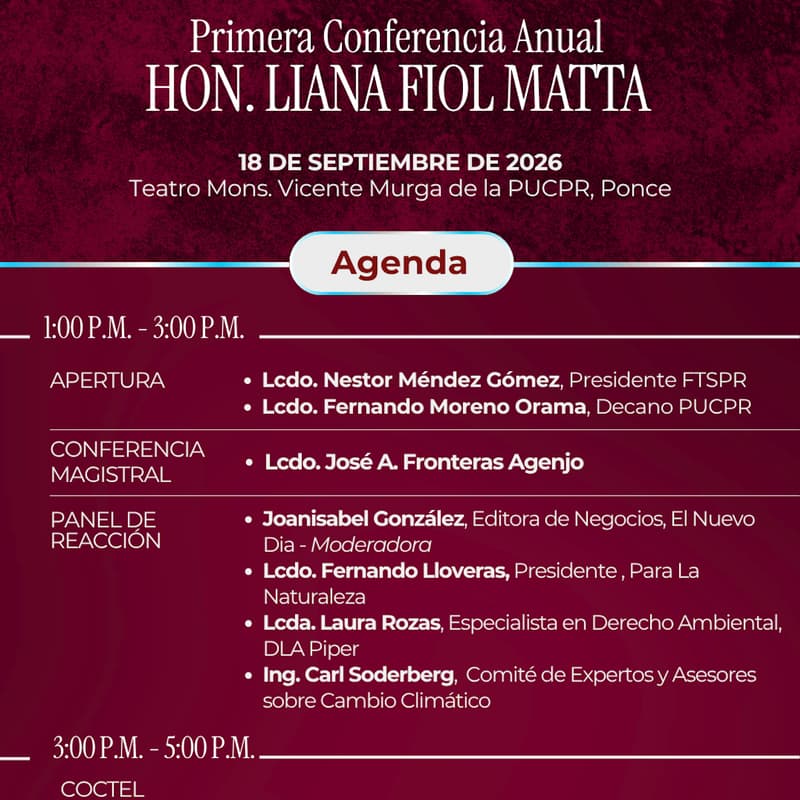 Cover Image for Primera Conferenica Anual Hon. Liana Fiol Matta