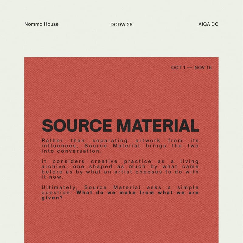 Cover Image for Source Material — Private Preview with AIGA DC