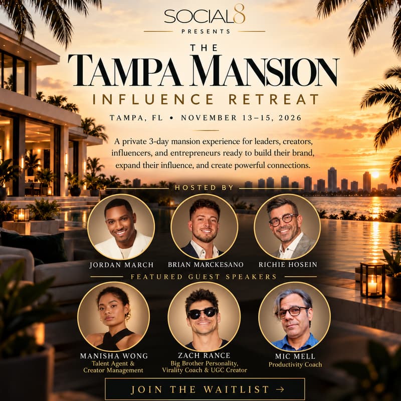 Cover Image for THE TAMPA MANSION INFLUENCE RETREAT | Social8