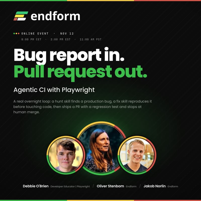 Cover Image for Bug Report In, Pull Request Out: Agentic CI with Playwright