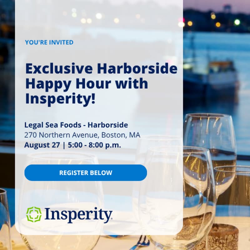 Cover Image for Exclusive Harborside Happy Hour with Insperity!