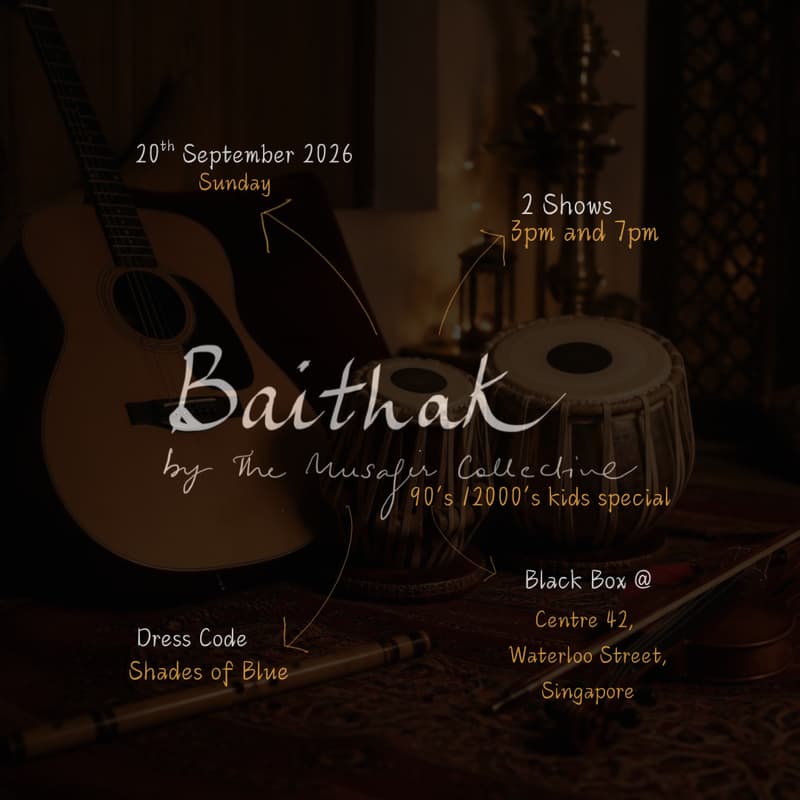 Cover Image for Baithak by The Musafir Collective | 90s & Early 2000s kids special | 20 Sep, 7pm