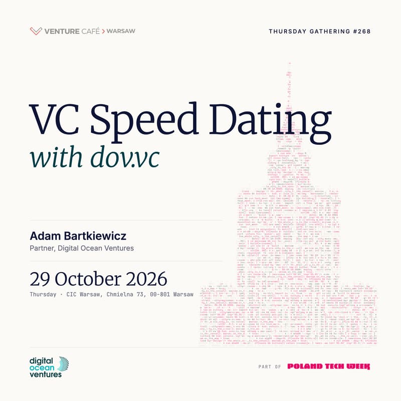 Cover Image for VC Speed dating with Adam Bartkiewicz (dov.vc) | DOV × Venture Café Warsaw