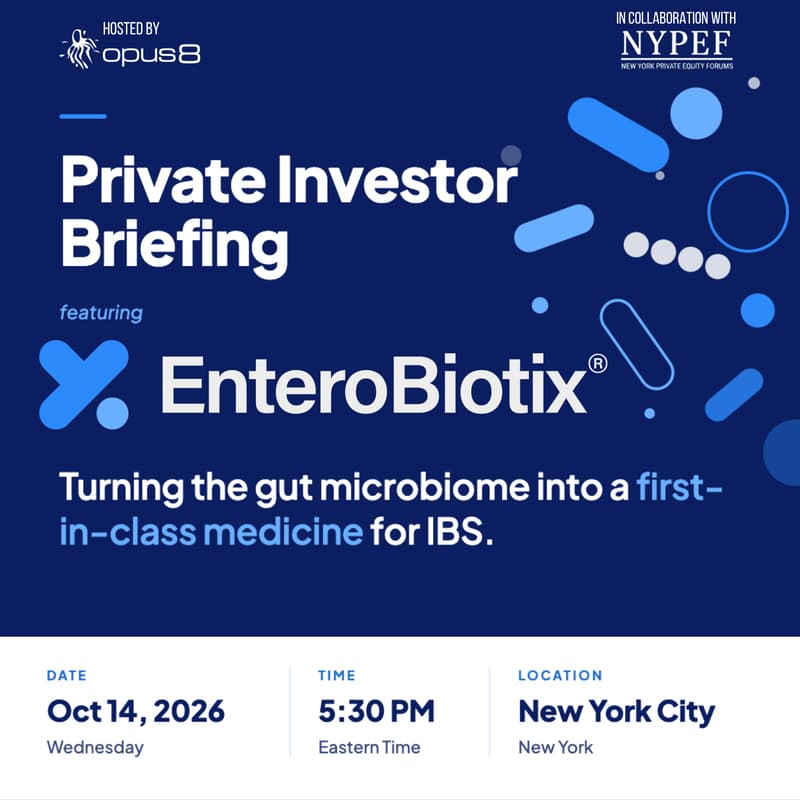 Cover Image for EnteroBiotix Private Investor Briefing - NYC