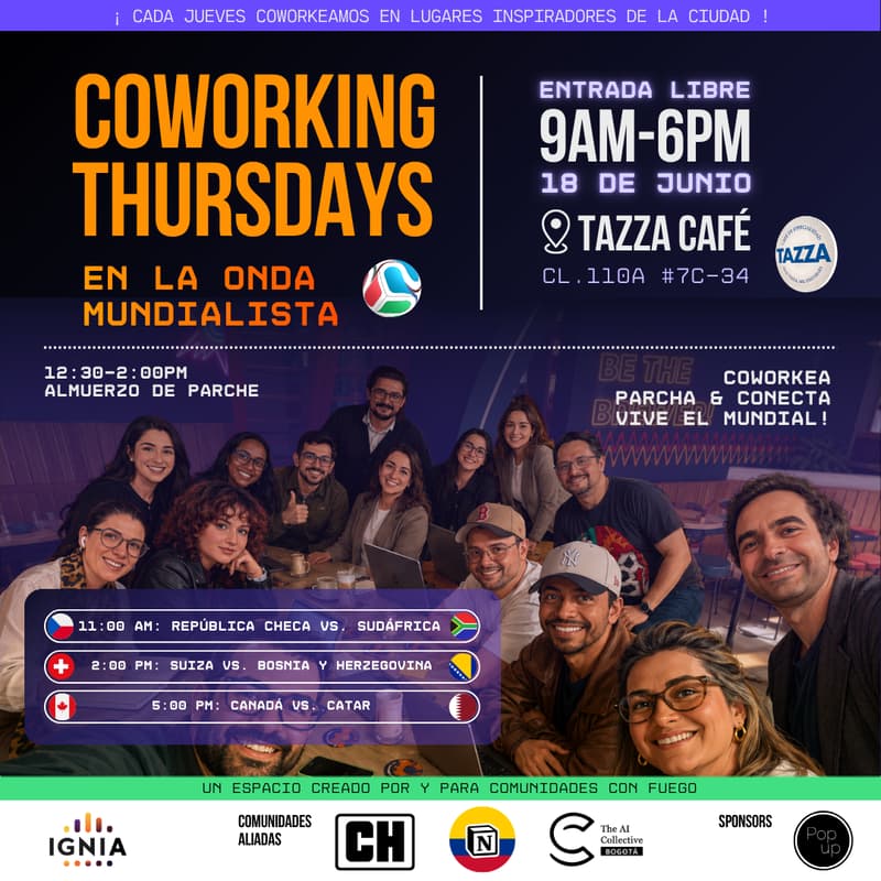 Cover Image for Coworking Thursdays Mundialista - 18 de Junio