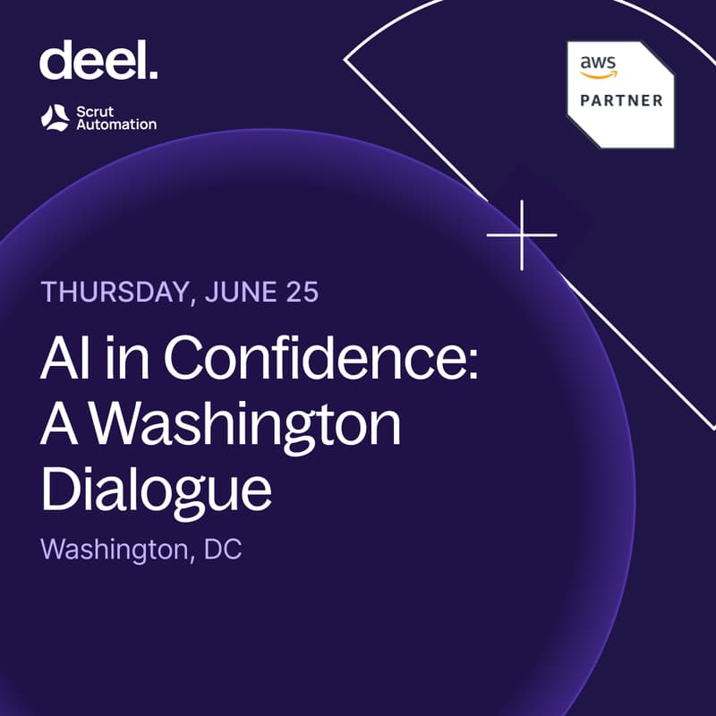 Cover Image for AI in Confidence: A Washington Dialogue w/ AWS, Deel & Scrut Automation