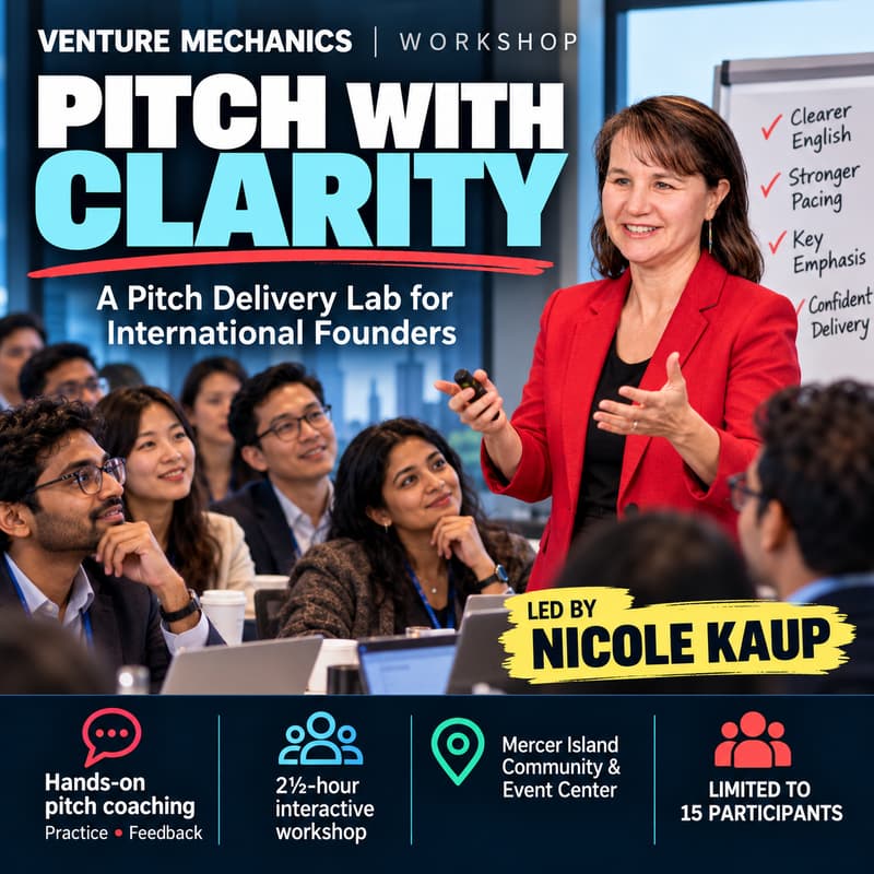 Cover Image for Pitch with Clarity: A Pitch Delivery Lab for International Founders