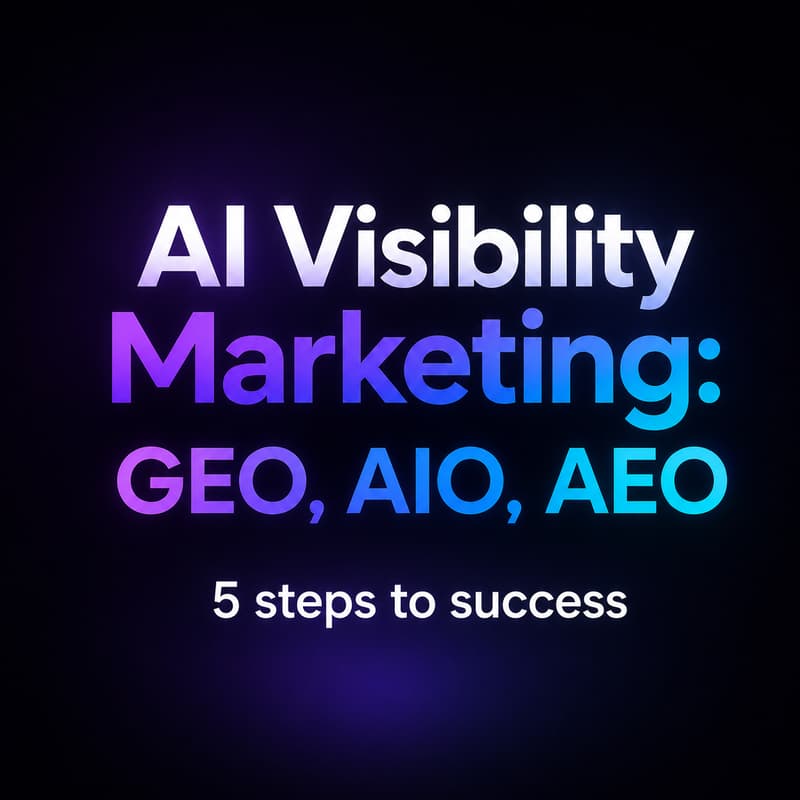 Cover Image for AI Visibility Marketing: GEO, AIO, AEO. 5 steps to success