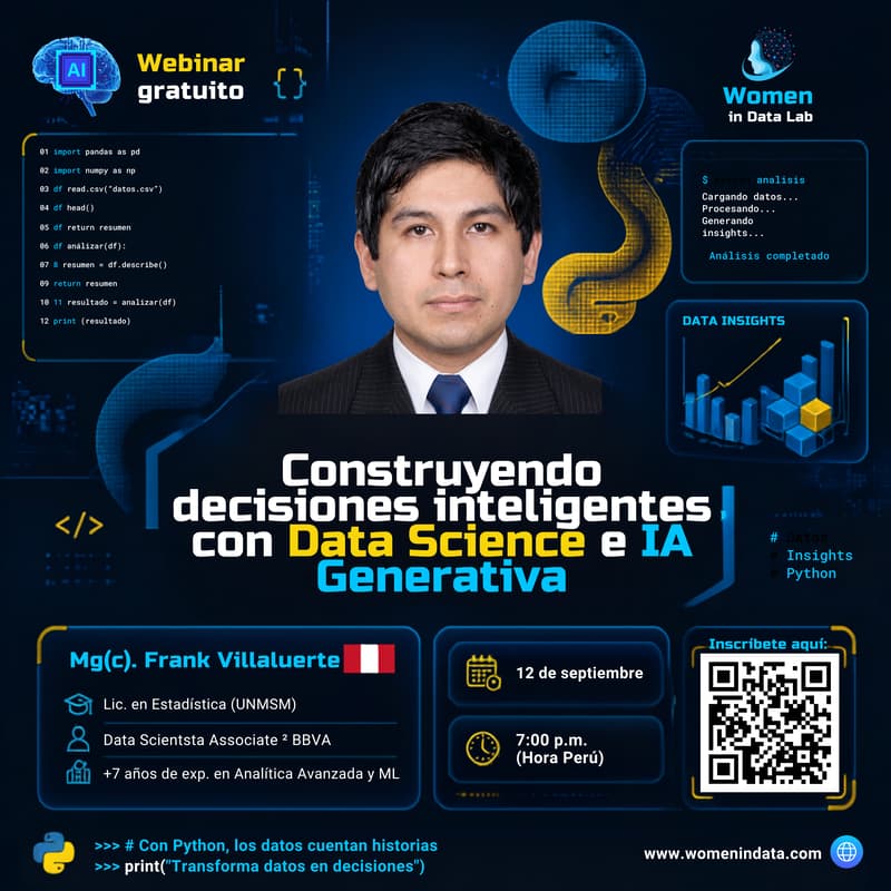 Cover Image for Webinar Gratuito: "Construyendo decisiones inteligentes con Data Science e IA Generativa"