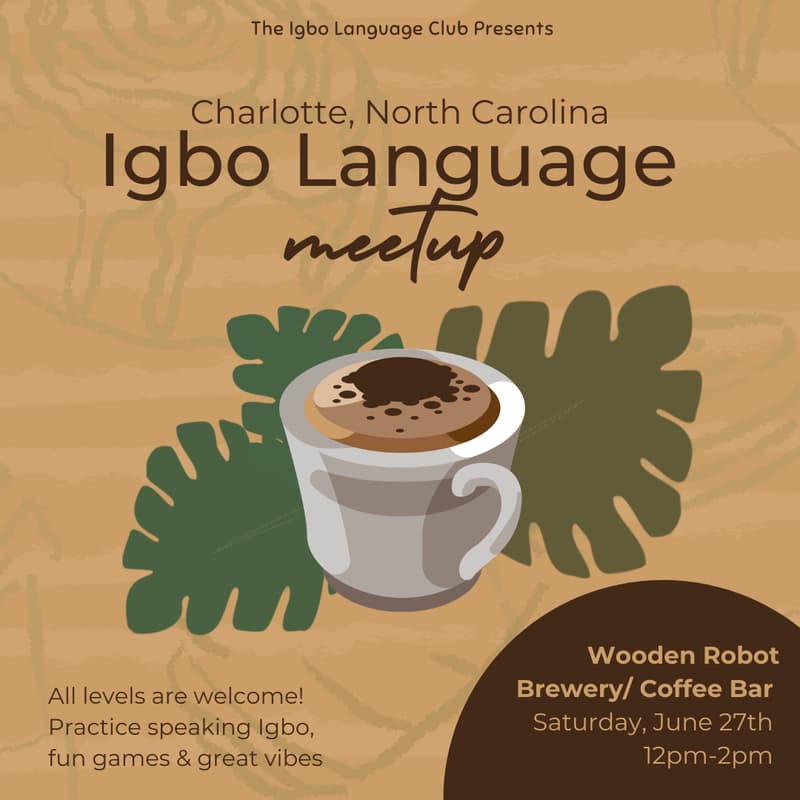 Cover Image for Charlotte, NC Igbo Language Meetup ☕️