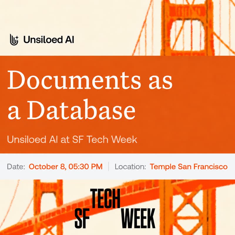 Cover Image for Documents to Databases - Unsiloed at SF Tech Week