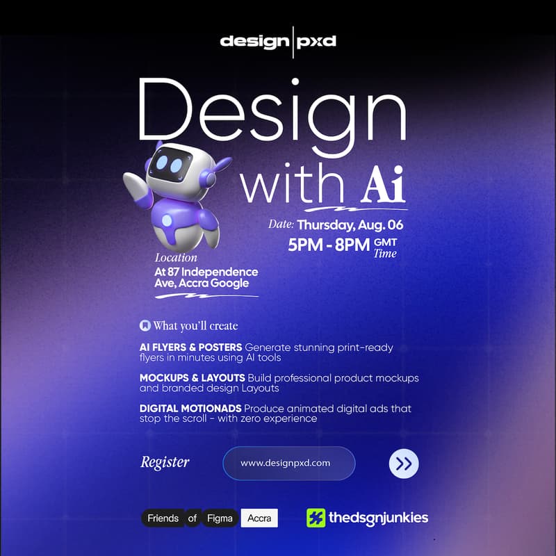Cover Image for DesignPxD x Dsgnjunkies Present: Design W. AI