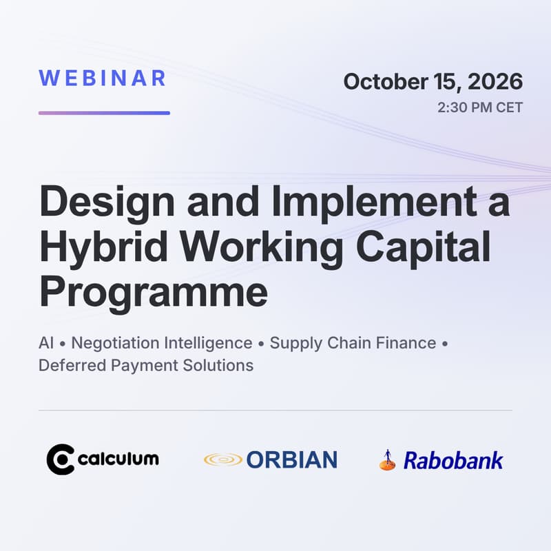 Cover Image for How to Design and Implement a Hybrid Working Capital Programme with AI, Supply Chain Finance & Deferred Payment Solutions