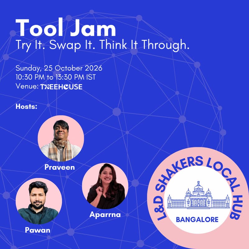 Cover Image for Bangalore Local Hub | Tool Jam: Try it. Swap it. Think it Through