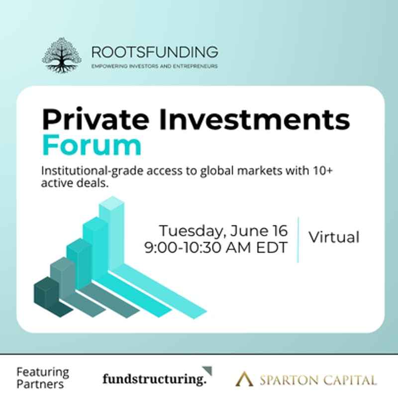 Cover Image for Private Investments Forum by Roots Funding