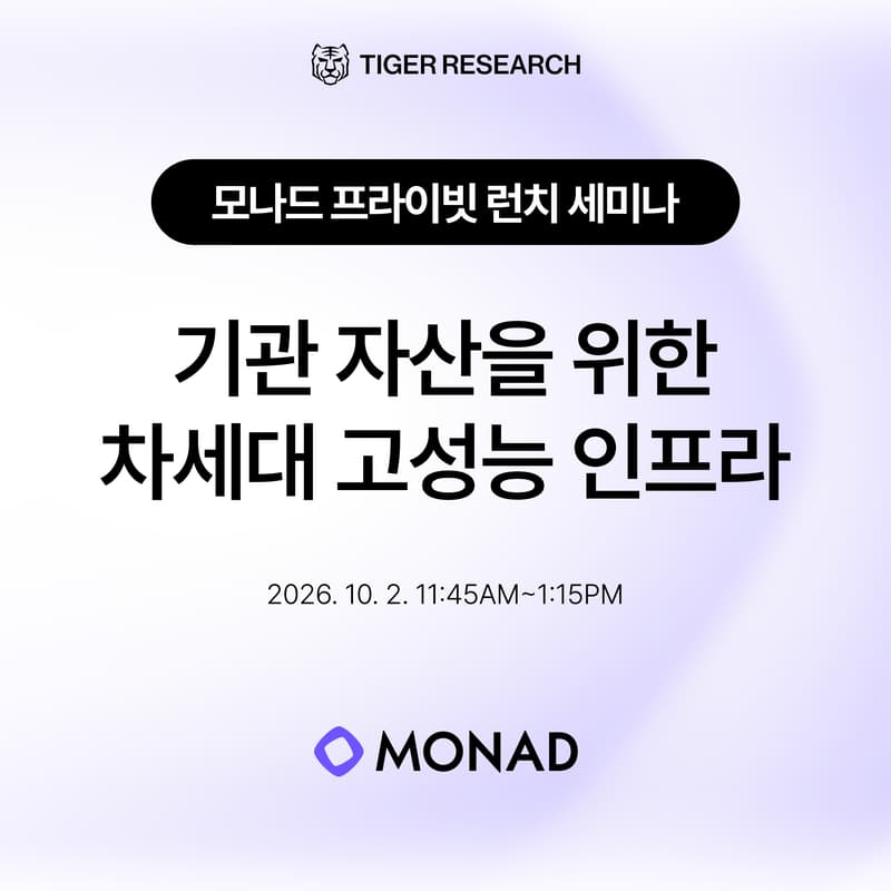 Cover Image for 기관 자산을 위한 차세대 고성능 인프라: 모나드 프라이빗 런치 세미나