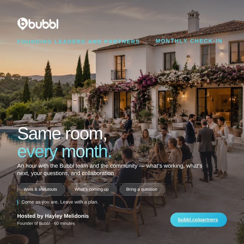 Cover Image for Bubbl Leaders and Partner Monthly Updates Session