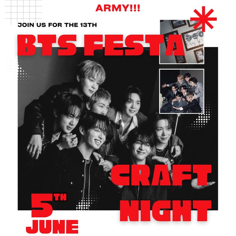 Cover Image for BTS Festa Craft Night