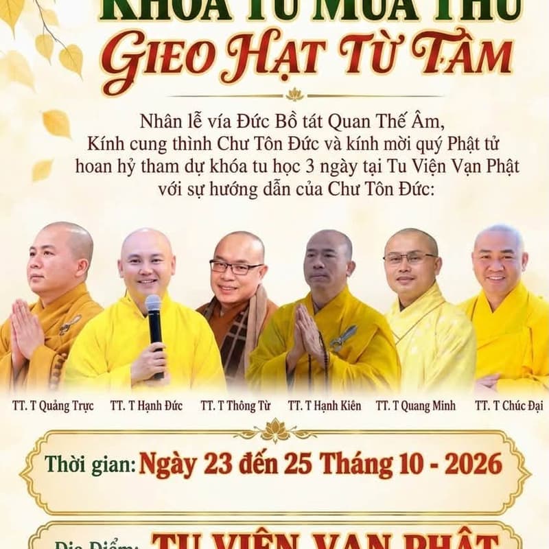 Cover Image for Khóa Tu Mùa Thu – Autumn Meditation Retreat | Gieo Hạt Từ Tâm