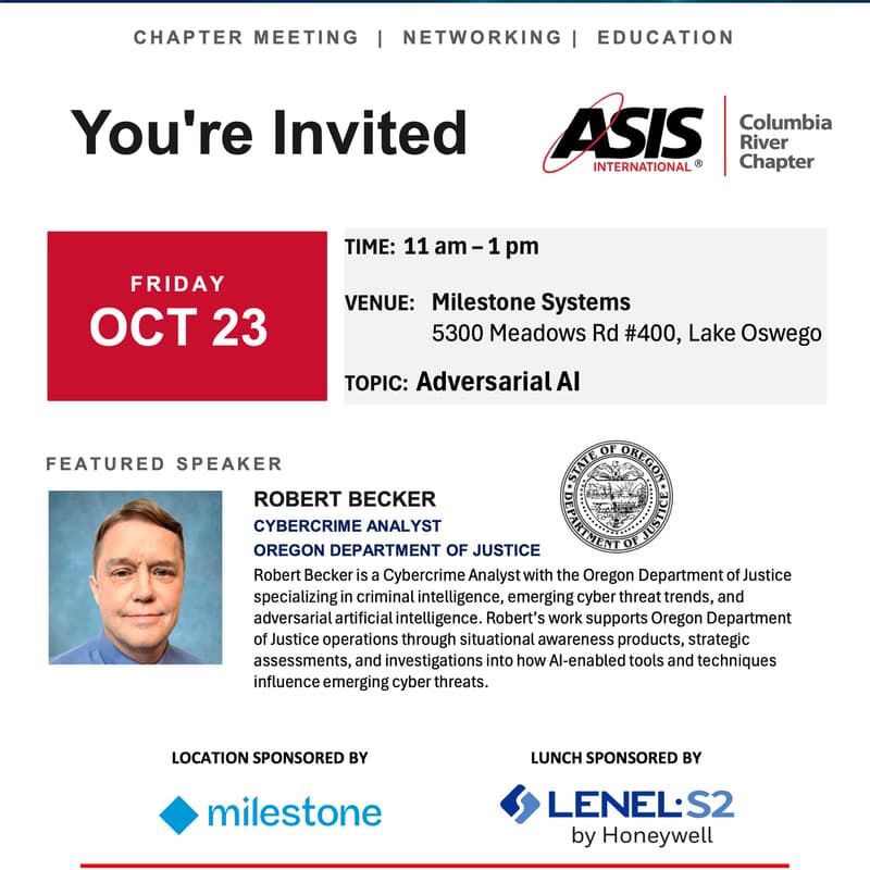 Cover Image for Columbia River ASIS Chapter Meeting