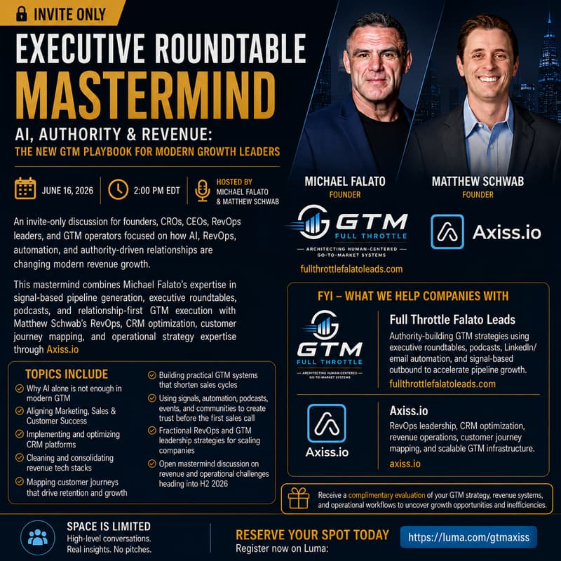 Cover Image for RoundTable - π AI, Authority & Revenue: The New GTM Playbook for Modern Growth Leaders