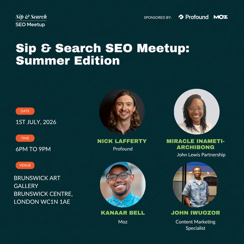 Cover Image for Sip & Search London SEO Meetup: Summer Edition