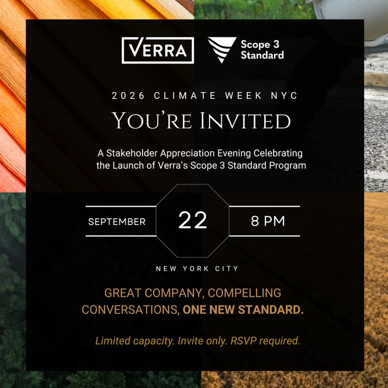 Cover Image for A Stakeholder Appreciation Evening Celebrating the Launch of Verra’s Scope 3 Standard Program