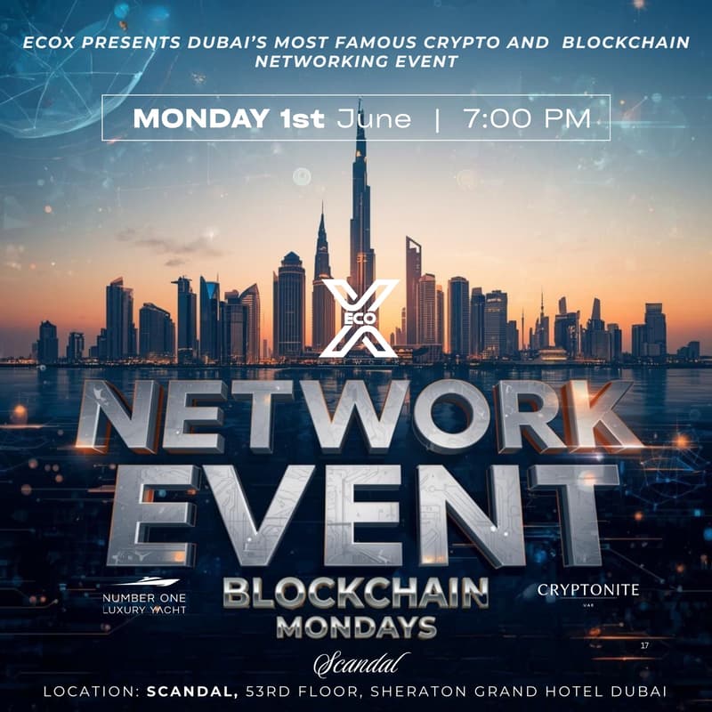 Cover Image for BlockChain Monday Dubai by EcoX Network - We Are Your Connection - Ai, Crypto, Web3 and more