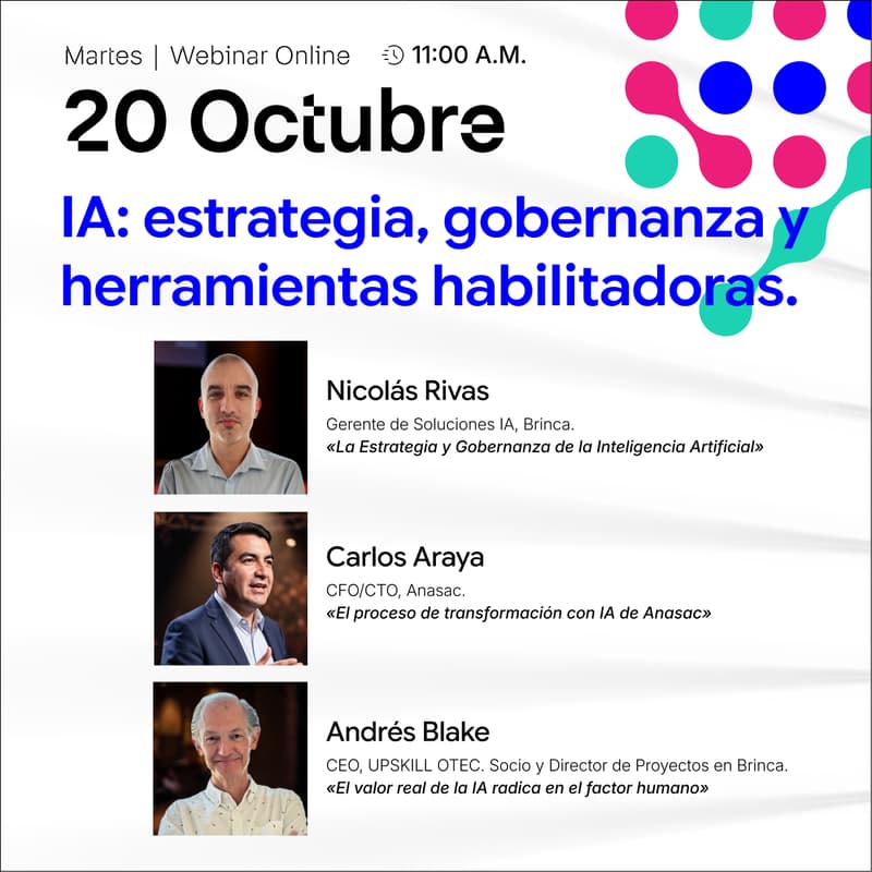 Cover Image for Webinar IA: estrategia, gobernanza y herramientas habilitadoras.