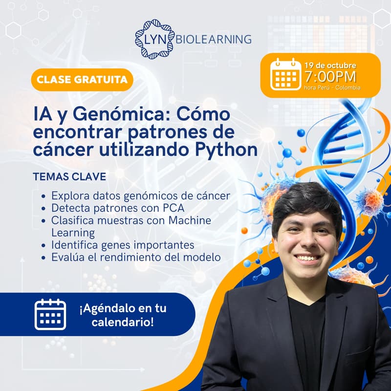 Cover Image for |🧬 ¡Clase Gratuita Online! De miles de genes a una predicción: Machine Learning aplicado al cáncer