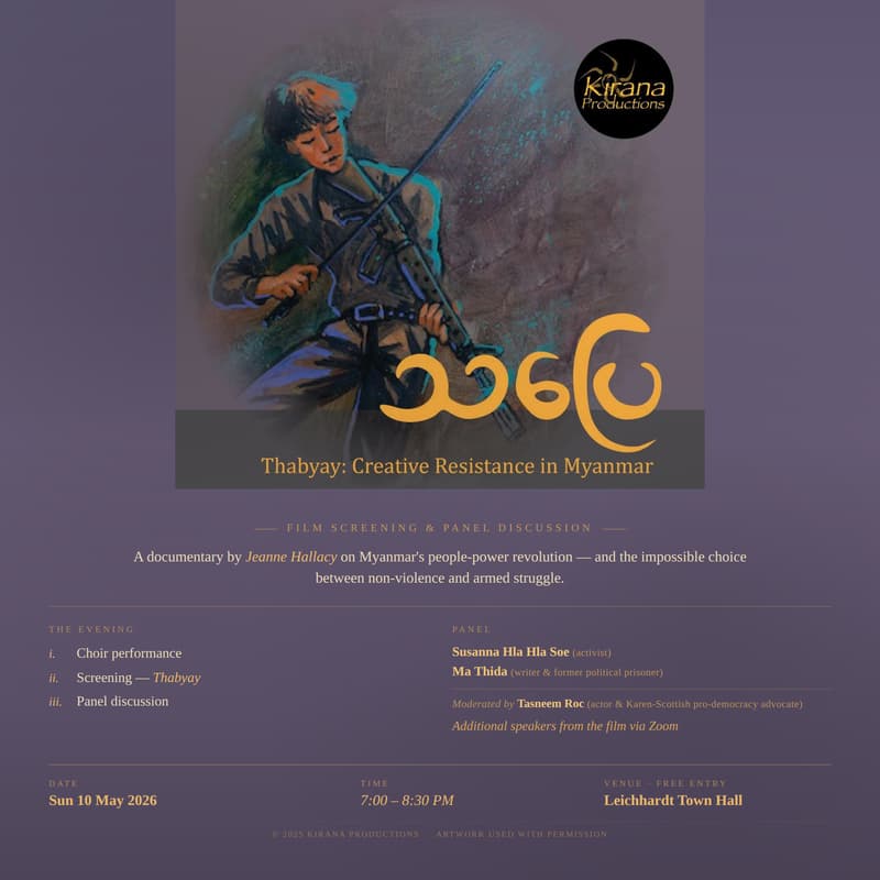 Cover Image for Thabyay: Creative Resistance in Myanmar — Film Screening & Panel