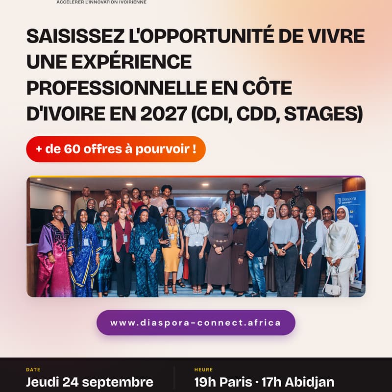 Cover Image for 🌍 Webinaire Diaspora Connect - Ouverture de l'appel à candidatures de la cohorte 3 !
