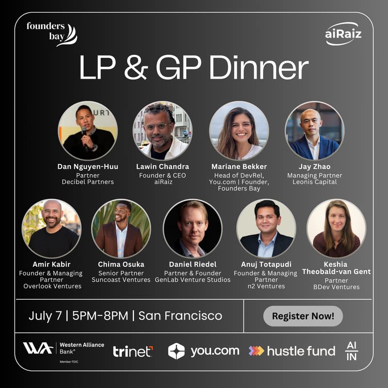 Cover Image for LP & GP Dinner with aiRaiz & Founders Bay @ Western Alliance