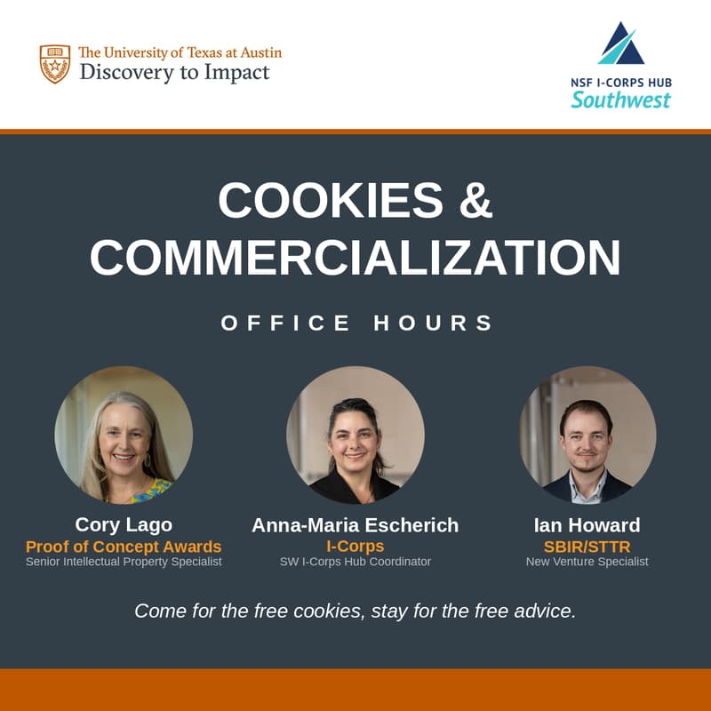 Cover Image for Cookies & Commercialization: POC, I-Corps and SBIR/STTR Office Hours