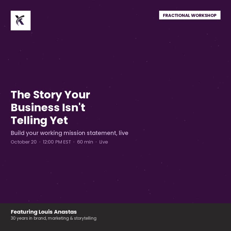 The Story Your Business Isn't Telling Yet — live workshop cover