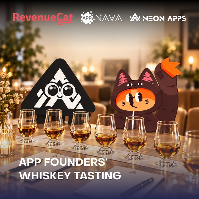 Cover Image for RevenueCat × AppNava × Neon Apps App Founders' Whiskey Tasting