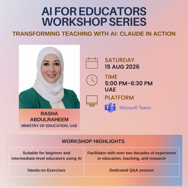 Cover Image for AI for Educators - Workshop 3 - Transforming Teaching with AI: Claude in Action