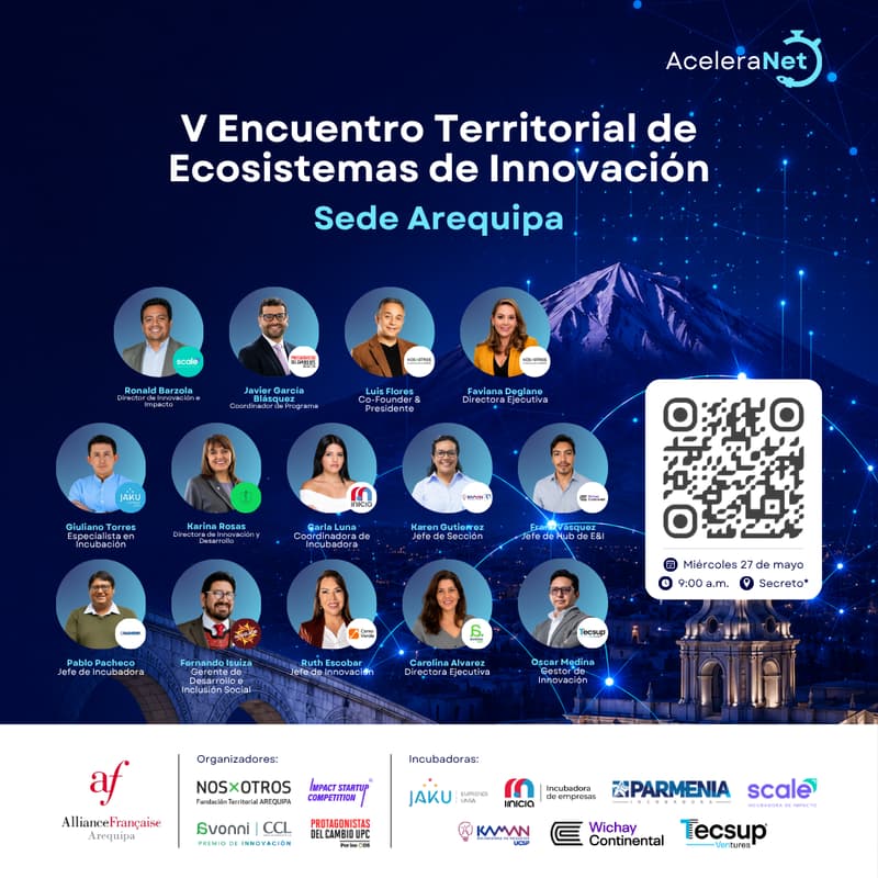 Cover Image for AceleraNet: V Encuentro Territorial de Ecosistemas de Innovación - Sede Arequipa