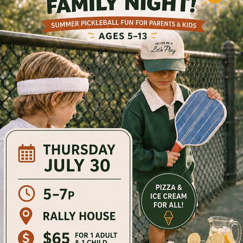 Cover Image for Schools Out: Family Pickleball Night