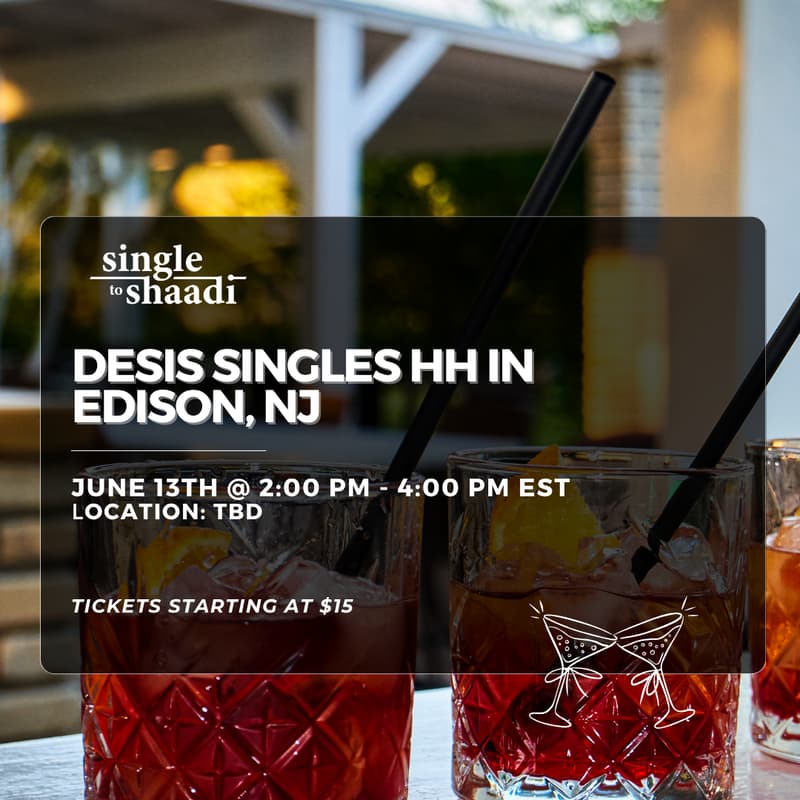Cover Image for Desi Singles Happy Hour in Edison, NJ