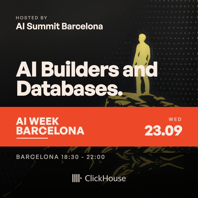 Cover Image for AI Builders and Databases Barcelona by ClickHouse.