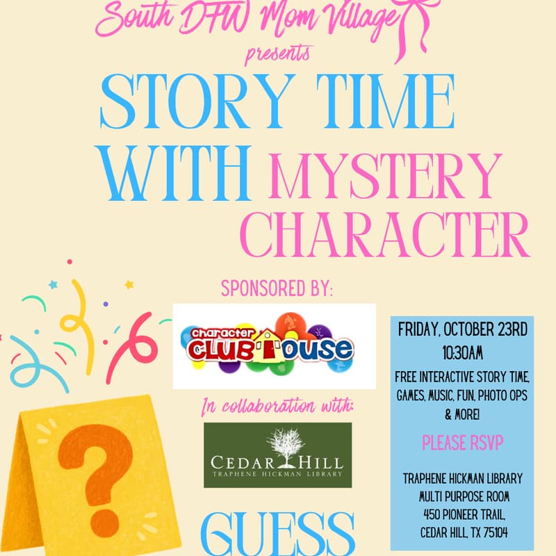 Cover Image for October 23rd: Story Time With Mystery Character!