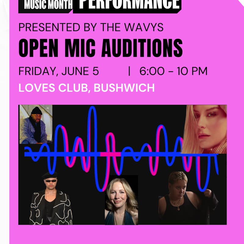 Cover Image for The Wavys New York Music Month Open Mic