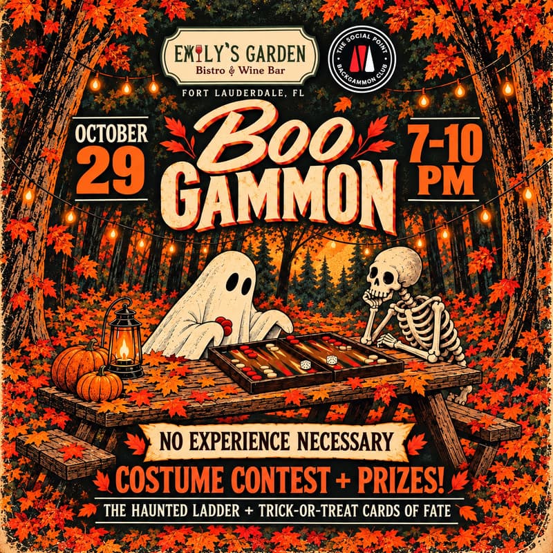 Cover Image for BOOgammon | Halloween Backgammon at Emily's Garden