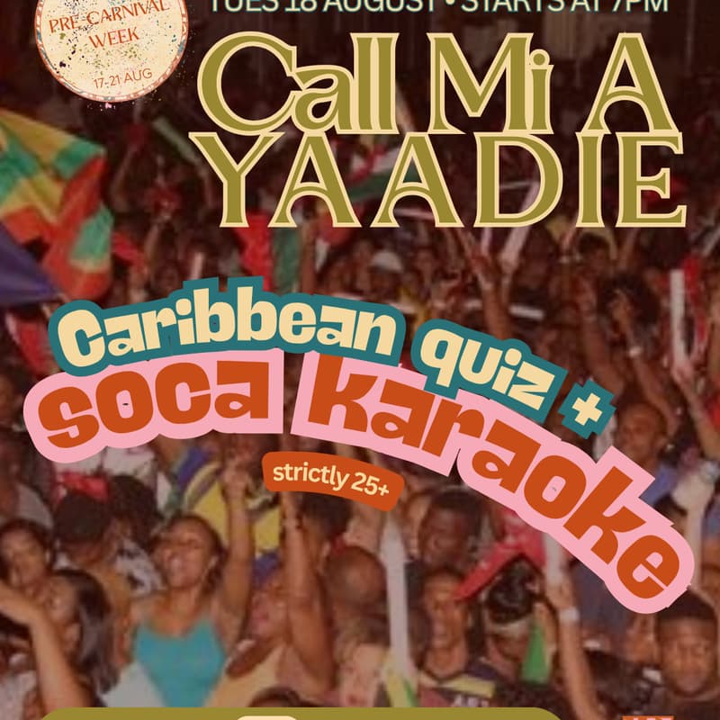 Cover Image for Caribbean Quiz + Soca Karaoke w/ Anna-Marie Descartes | YAAD's pre-carnival week