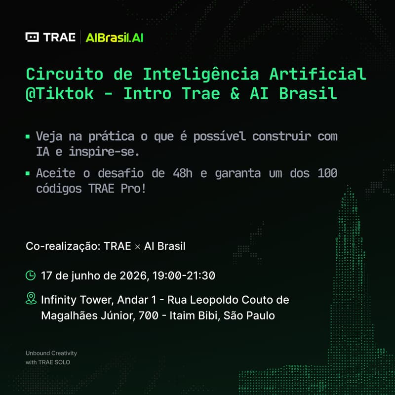 Cover Image for Circuito de Inteligência Artificial@Tiktok - Intro Trae & AI Brasil